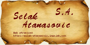 Selak Atanasović vizit kartica
